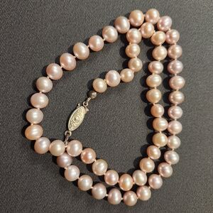 Classic Pink Pearl Strand Necklace 18"
